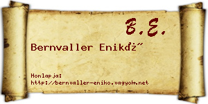 Bernvaller Enikő névjegykártya